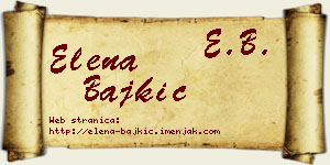 Elena Bajkić vizit kartica